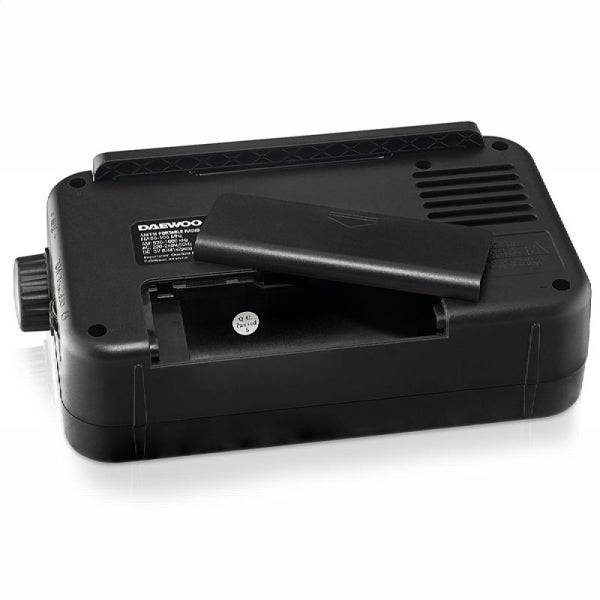 Daewoo Radio AM/FM - Jack 3.5mm - Antenna Telescopica - Altoparlante Integrato - Maniglia di Trasporto - 22x7.5x15cm - Colore Nero