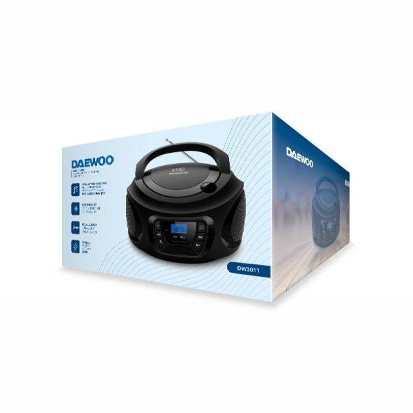 Daewoo Radio CD - USB - Jack 3.5mm - Bluetooth - Sintonizzazione Automatica - Maniglia di Trasporto - Display LCD - Colore Nero e Blu