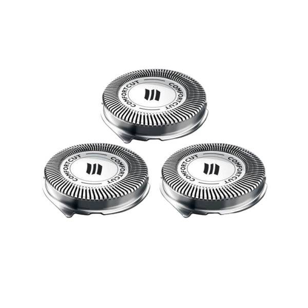 Philips Confezione 3 Testine di Ricambio per Rasoi Series 1000 e 3000 - Lame Autosmeriglianti - Tracciamento Contorni - Colore Acciaio
