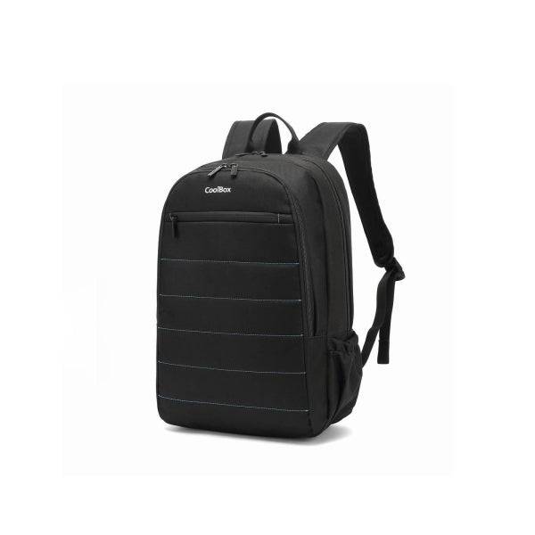Coolbox BAG15-2N Zaino per Portatile 15.6" - Vano Imbottito - Tessuto Impermeabile - Tasche Laterali - Maniglia e Spallacci Regolabili - Cinghia Elastica per Trolley - Colore Nero