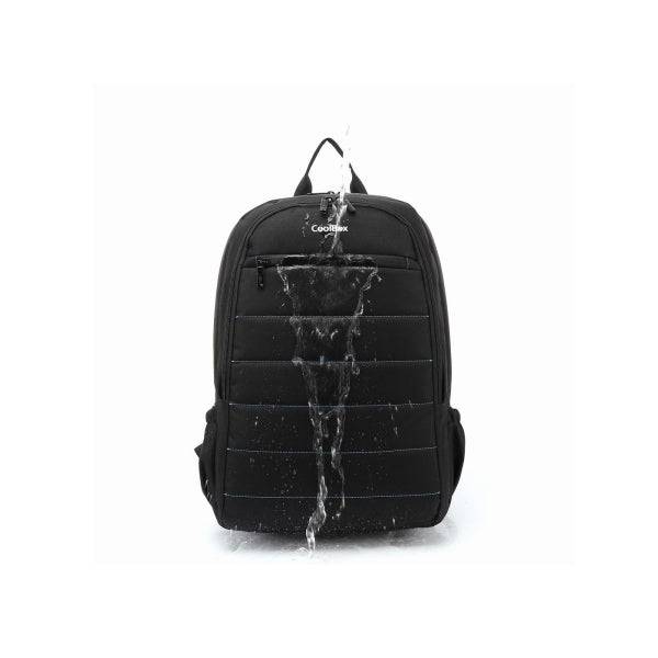 Coolbox BAG15-2N Zaino per Portatile 15.6" - Vano Imbottito - Tessuto Impermeabile - Tasche Laterali - Maniglia e Spallacci Regolabili - Cinghia Elastica per Trolley - Colore Nero