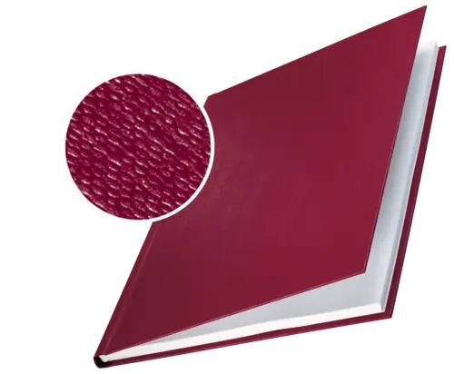 Leitz Confezione 10 Copertine Rigide Impressbind 3,5mm - Capacità 15-35 Fogli A4 - Rilegatura Alta Qualità - Superficie Lino Laccata - Carta Bianca Acid Free - Colore Bordeaux