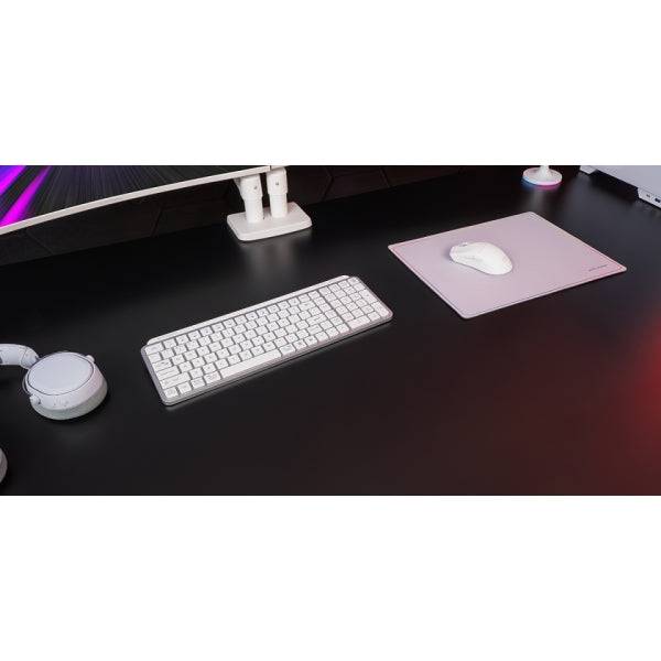Mars Gaming MK-SILENKEYS Tastiera Completa Wireless - Bluetooth - Layout Portoghese QWERTY PT - 720mAh - Tasti Silenziosi Profilo Basso - Accessi Diretti - 384x132x24mm - Bianco