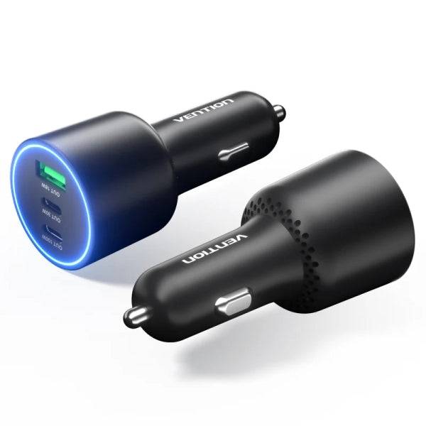 Vention Caricabatterie Auto per Smartphone - 165W - 2xUSB-C - USB-A - Power Delivery 3.0 - Qualcomm 3.0 - Colore Nero