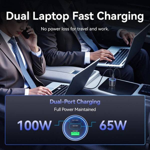 Vention Caricabatterie Auto per Smartphone - 165W - 2xUSB-C - USB-A - Power Delivery 3.0 - Qualcomm 3.0 - Colore Nero