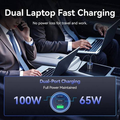 Vention Caricabatterie Auto per Smartphone - 165W - 2xUSB-C - USB-A - Power Delivery 3.0 - Qualcomm 3.0 - Colore Nero