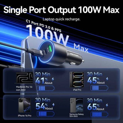 Vention Caricabatterie Auto per Smartphone - 165W - 2xUSB-C - USB-A - Power Delivery 3.0 - Qualcomm 3.0 - Colore Nero
