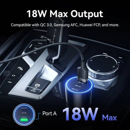Vention Caricabatterie Auto per Smartphone - 100W - 2xUSB-C - USB-A - Power Delivery 3.0 - Qualcomm 3.0 - Colore Nero