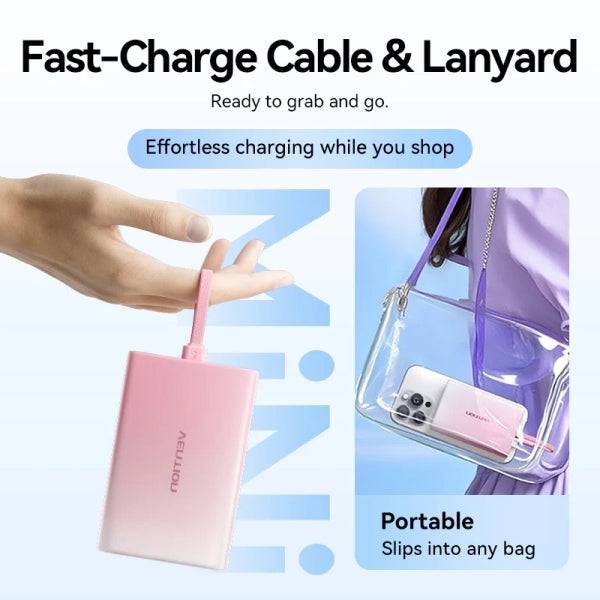 Vention Powerbank da 10000mAh - Potenza di Uscita fino a 22.5W - USB-A - USB-C - Display - Torcia LED Integrata - Idoneo per Viaggi Aerei - 108x68x22mm