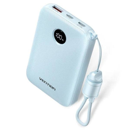 Vention Power Bank 10000mAh - Potenza di Uscita fino a 22.5W - USB-A - USB-C - Display LED - Cavo USB-C 17cm - Idoneo per Viaggi Aerei