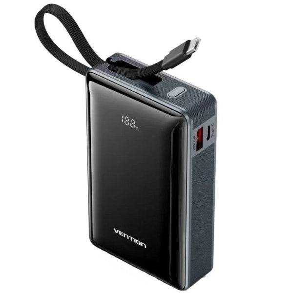 Vention Powerbank 20000mAh - Potenza di Uscita fino a 65W - Power Delivery - USB-A - USB-C - Display LED - Tecnologia PPS - Colore Grigio
