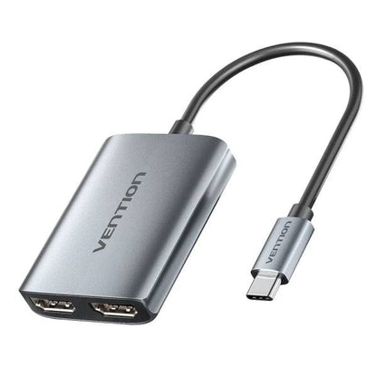 Vention Adattatore USB-C a HDMI - Funzione Estensione o Duplicazione - Cavo 15cm - Risoluzione 4K - Alluminio e ABS - Colore Grigio