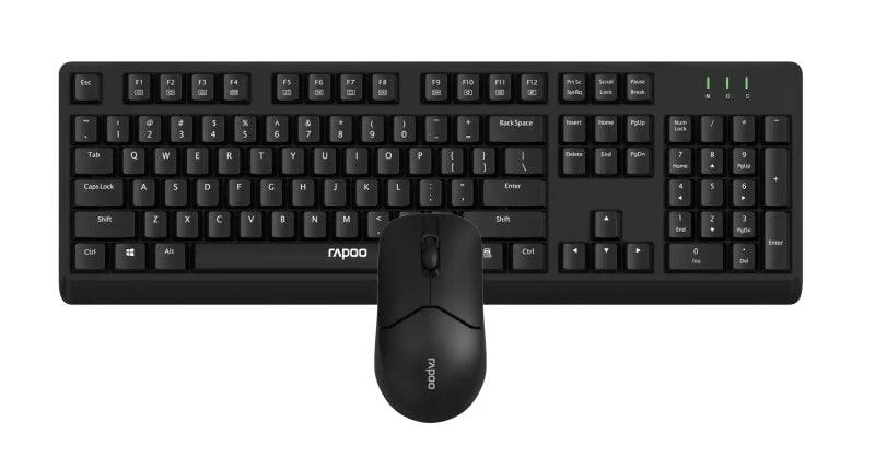 Rapoo X1500 Pack Tastiera + Mouse Wireless - 2.4GHz - Mouse 1200 DPI - Autonomia fino a 12 Mesi - Colore Nero