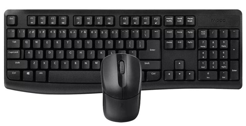 Rapoo X1800Pro Pack Tastiera + Mouse Wireless - 2.4GHz - Mouse 1000 DPI - Autonomia fino a 12 Mesi - Colore Nero