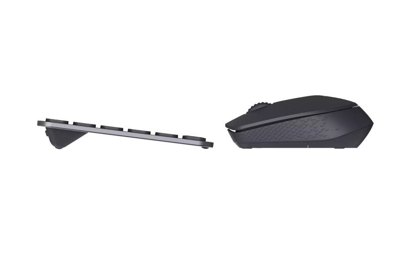 Rapoo 9310M Pack Tastiera Ultrasottile + Mouse Wireless - Bluetooth e 2.4GHz - Mouse 2400 DPI - Autonomia fino a 12 Mesi - Colore Nero