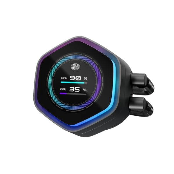 Cooler Master Masterliquid 360 Atmos II LCD ARGB Kit de Refrigeracion Liquida - Ventiladores Preinstalados - Dual Chamber - Pantalla de 2.1"