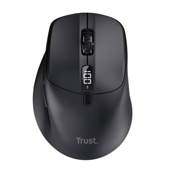 Trust Zevo Mouse Wireless - Regolabile fino a 4000dpi - Bluetooth - Clic Silenzioso - Ricevitore USB-A - Multidispositivo - 40x70x104mm - Colore Nero