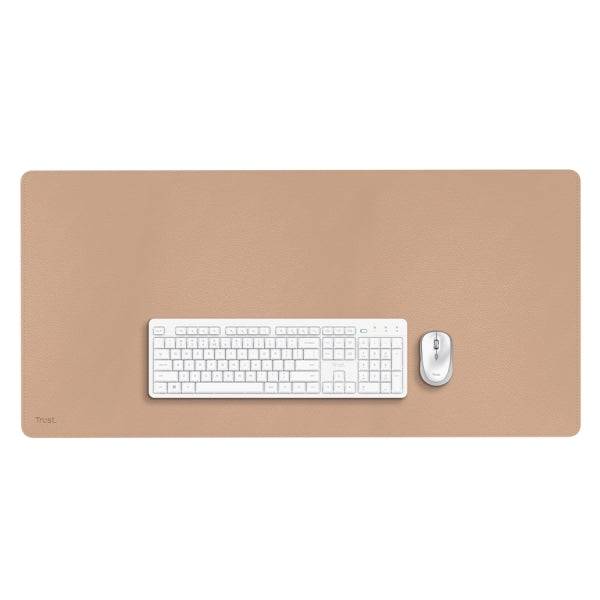 Trust Benya Tappetino da Scrivania XXL - PVC - Superficie Morbida - Antiscivolo - Flessibile - 430x900mm - Colore Beige