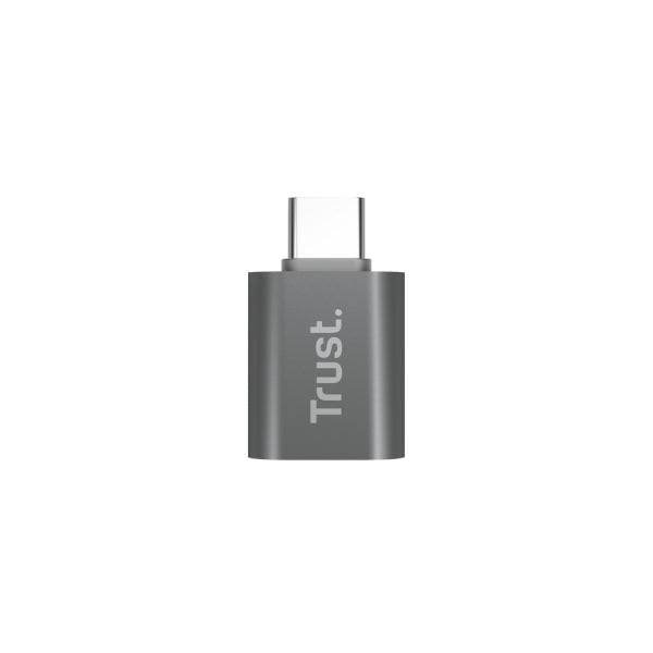 Trust Calyx Confezione da 2 Adattatori USB 3.0 - USB-A Femmina - USB-C Maschio - 8x15x32mm - Colore Grigio
