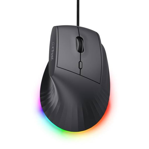 Trust GXT 145 Rexxa Mouse Gaming Ergonomico con 10 Pulsanti - Regolabile fino a 12.800dpi - Luce LED RGB - Multi-Dispositivo - 59x79x120mm - Colore Nero