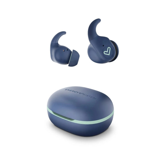 Energy Sistem Arena Auricolari Sportivi - True Wireless - Bluetooth 5.3 - Protezione da Sudore e Schizzi - 20 Ore di Autonomia - Sistema di Fissazione SecureFit+ - Colore Blu