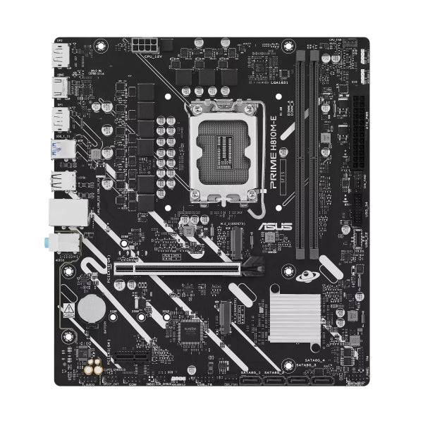 Asus Prime H810M-E-CSM Scheda Madre Intel 1851 2x DDR5, 2x M2, 4x Sata III, PCIe 4.0, USB 2.0, 3.2, RJ-45, HDMI, DisplayPort, MicroATX