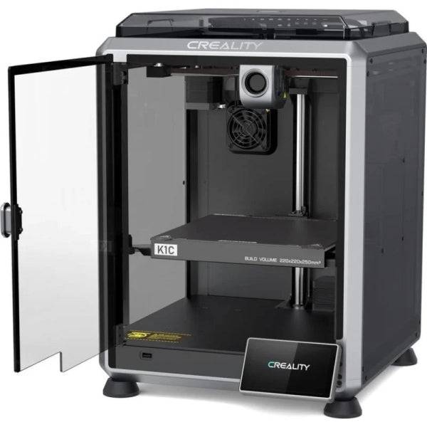 Creality K1C Impresora 3D Cerrada - Tamaño 22x22x25cm - Cuerpo de Aleacion de Aluminio y Cristal - Interfaz de Usuario Inteligente - Velocidad hasta 600mm/s