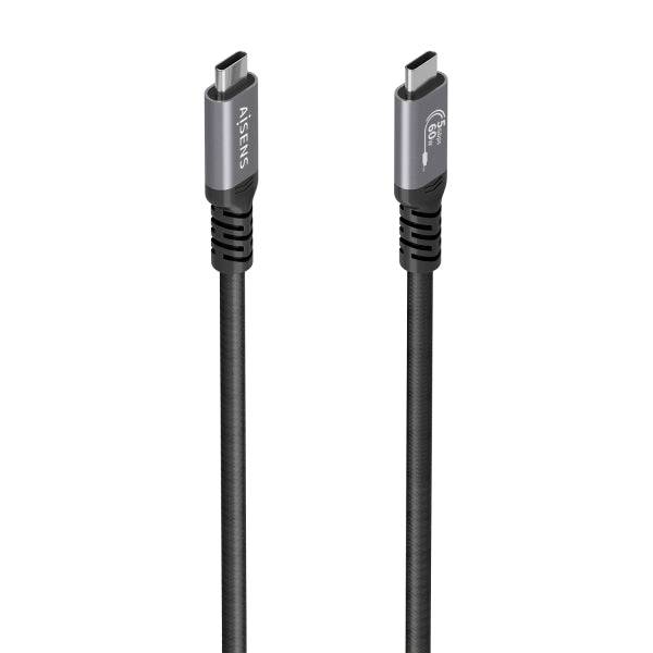 Aisens Cavo USB-C Maschio - Supporta fino a 60W - Lunghezza 7m - Velocità Trasferimento fino a 5Gbps - Risoluzione 4K - Alluminio - Colore Nero