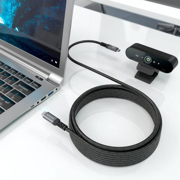 Aisens Cavo USB-C Maschio - Supporta fino a 60W - Lunghezza 7m - Velocità Trasferimento fino a 5Gbps - Risoluzione 4K - Alluminio - Colore Nero