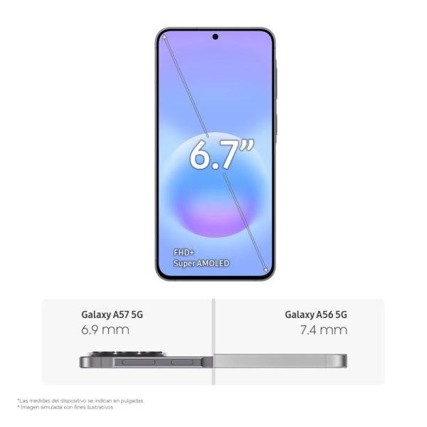 Samsung Galaxy A57 EE 5G Smartphone 6,7" - 8Gb - 128Gb - Fotocamera 50 Mp - Batteria 5000mAh - Colore Grigio