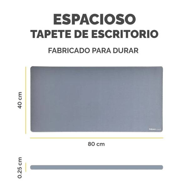 Fellowes Breyta Tappetino da Scrivania - Antiscivolo - Protezione Antimicrobica - Antiriflesso - Realizzato con Materiale Riciclato - 40x80x0.25cm
