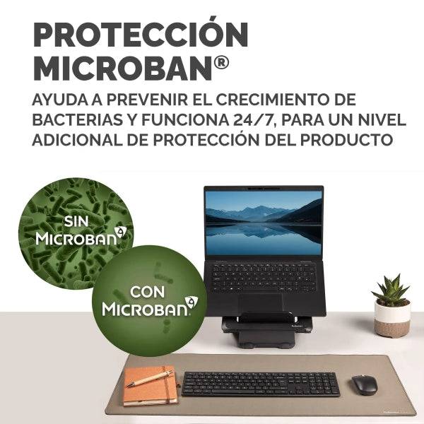 Fellowes Breyta Tappetino da Scrivania - Antiscivolo - Protezione Antimicrobica - Antiriflesso - Realizzato con Materiale Riciclato - 40x80x0.25cm - Colore Beige Sabbia