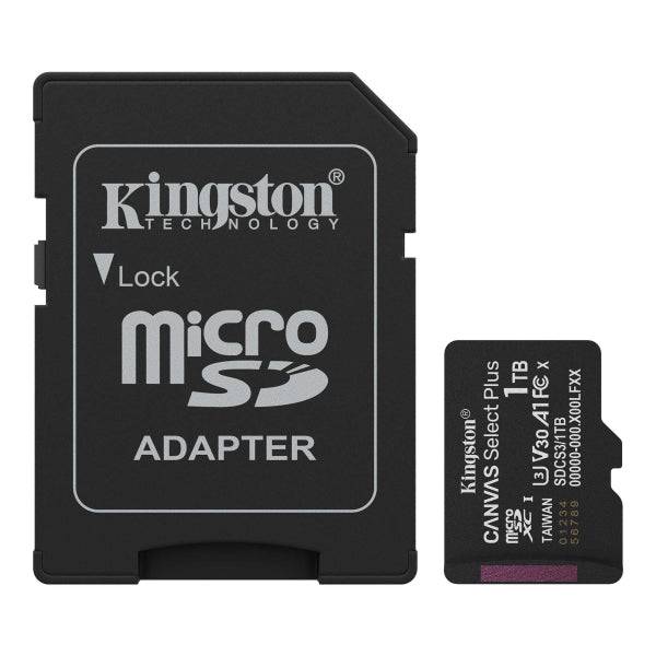 Kingston Scheda Micro SDXC 1TB Classe 10 150MB/s Canvas Select Plus + Adattatore SD