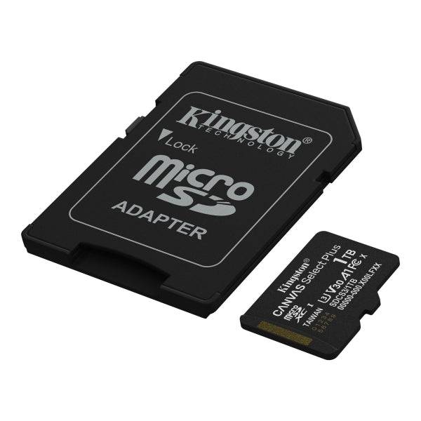 Kingston Scheda Micro SDXC 1TB Classe 10 150MB/s Canvas Select Plus + Adattatore SD