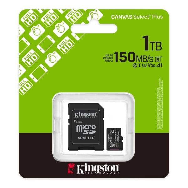 Kingston Scheda Micro SDXC 1TB Classe 10 150MB/s Canvas Select Plus + Adattatore SD