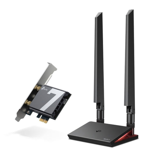 TP-Link Archer TBE550E Adattatore di Rete PCI - Base con LED - Bluetooth - Velocità 9.3Gbps - WiFi 7 Tribanda - 2 Antenne Multidirezionali - Sicurezza Avanzata - Colore Nero