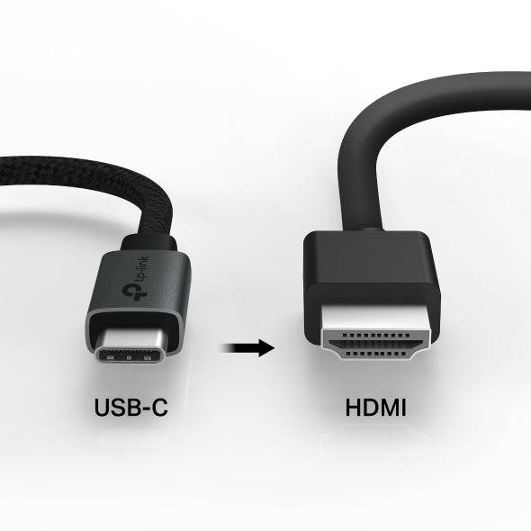 TP-Link UA520C Adattatore HDMI a USB-C - Cavo 10cm - HDMI 4K Femmina - USB-C Maschio - Plug and Play - Alluminio - Colore Grigio Scuro