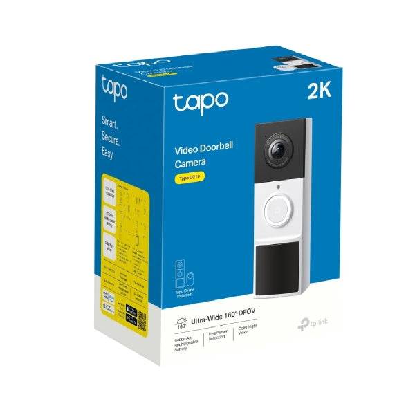 TP-Link Tapo TD21 Videocitofono - Risoluzione 2K 3Mpx - Batteria 6400mAh - Angolo di Visione 160º - IP65 - Ricaricabile - WiFi - Visione Notturna - Microfono Integrato - Colore Bianco e Nero