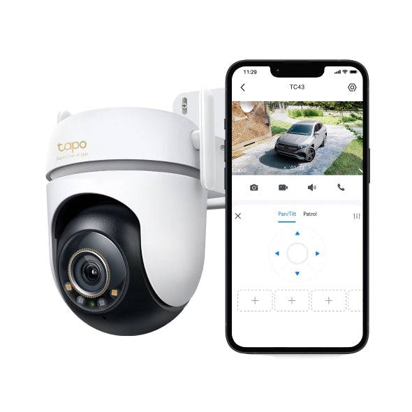 TP-Link Tapo TC43 Telecamera di Sicurezza Esterna - Rilevamento IA - WiFi - RJ45 - Risoluzione 5Mpx - Visione Notturna - Audio Bidirezionale - Cancellazione del Rumore - Colore Bianco e Nero