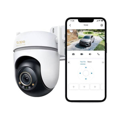 TP-Link Tapo TC43 Telecamera di Sicurezza Esterna - Rilevamento IA - WiFi - RJ45 - Risoluzione 5Mpx - Visione Notturna - Audio Bidirezionale - Cancellazione del Rumore - Colore Bianco e Nero