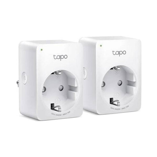 TP-Link Tapo P110 Confezione 2 Prese Intelligenti - WiFi - Spegnimento Automatico - Monitoraggio Energia e Consumo - Modalità Assenza - Controllo con App e Assistenti Virtuali - Colore Bianco