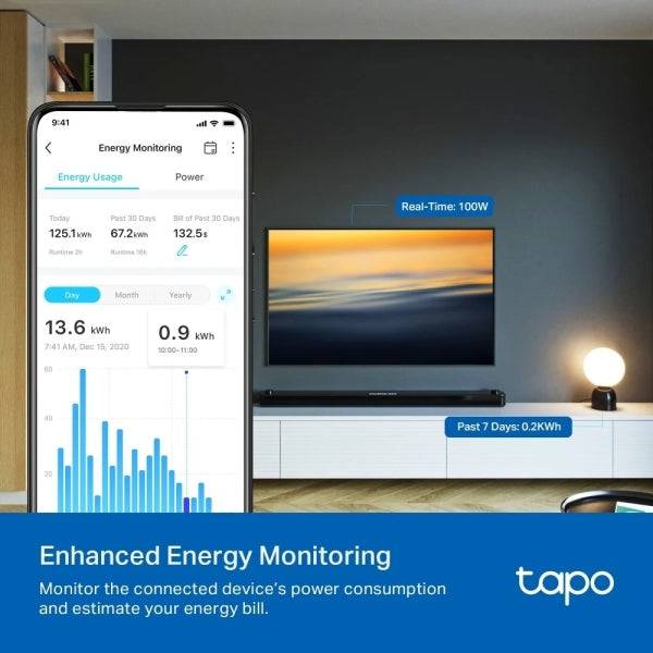 TP-Link Tapo P110 Confezione 2 Prese Intelligenti - WiFi - Spegnimento Automatico - Monitoraggio Energia e Consumo - Modalità Assenza - Controllo con App e Assistenti Virtuali - Colore Bianco