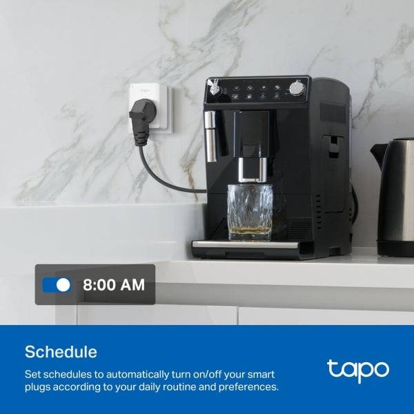 TP-Link Tapo P110 Confezione 2 Prese Intelligenti - WiFi - Spegnimento Automatico - Monitoraggio Energia e Consumo - Modalità Assenza - Controllo con App e Assistenti Virtuali - Colore Bianco