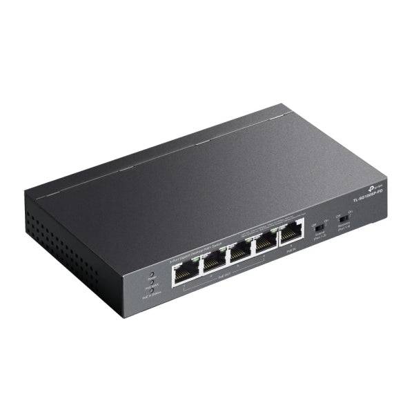 TP-Link TL-SG1005P-PD Switch 5 Porte RJ45 1Gbps - Copertura Fino a 250m con Cavo - Commutazione Fino a 10Gbps - Recupero Automatico - Plug and Play - Carcassa Metallica - Colore Nero