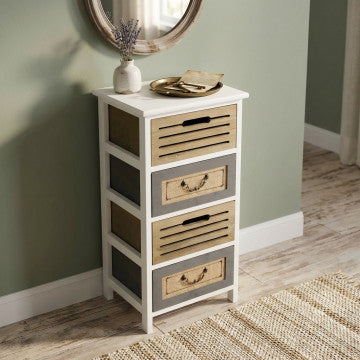 Mobiletto in legno con 4 cassetti, dimensioni 35x28x73 cm