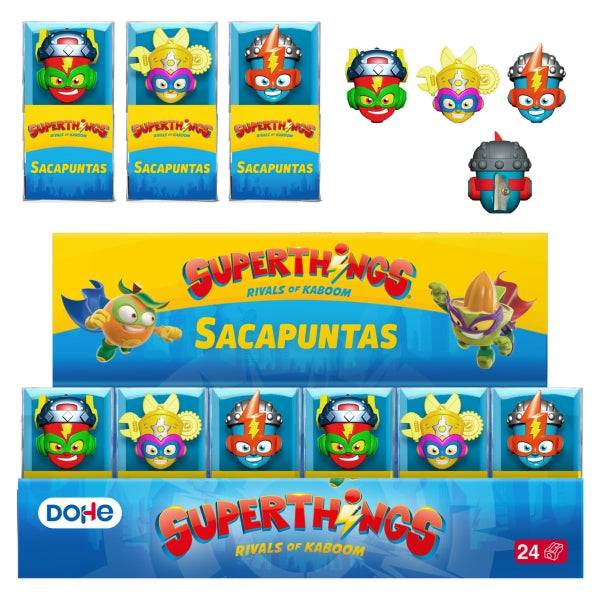Dohe Superthings Espositore con 24 Temperamatite - PVC - Lama in Acciaio - Forme Assortite