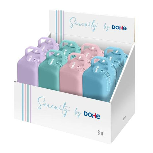 Dohe Serenity Espositore con 8 Portarandevù - 2 Cerniere - Tiragraffi in Gomma - Silicone al Tatto Morbido - Manico Laterale - Colori Assortiti