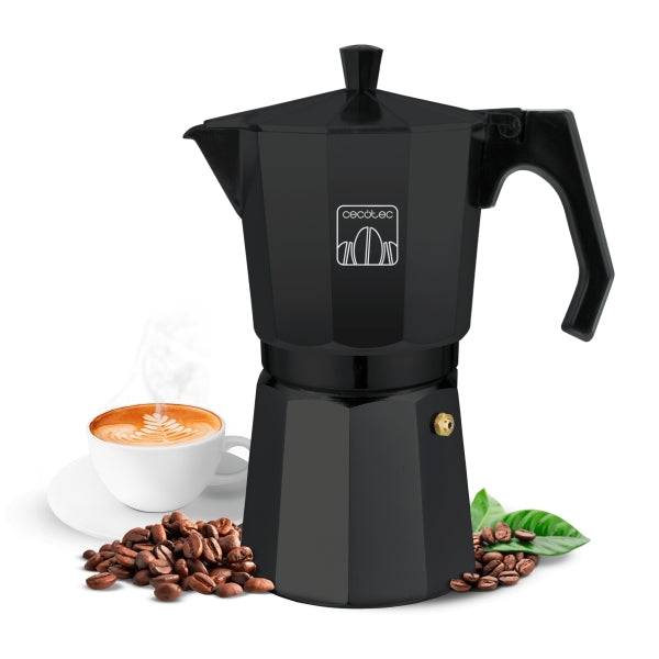 Cecotec Mokclassic 1200 Macchinetta Caffè Italiana 12 Tazze - Alluminio Pressofuso - Idonea per Gas, Elettrico e Vetroceramica - Facile da Pulire - Valvola di Sicurezza - Filtro Acciaio Inossidabile - Colore Nero