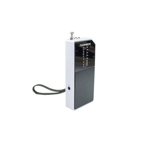 Thomson RT205 Radio FM/AM Portatile Analogica - Antenna Telescopica - Colore Bianco/Nero
