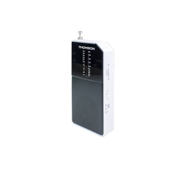 Thomson RT205 Radio FM/AM Portatile Analogica - Antenna Telescopica - Colore Bianco/Nero
